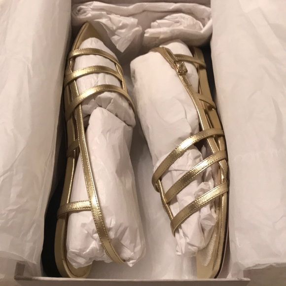 Jimmy Choo Arien Flat Metallic Leather Sandals